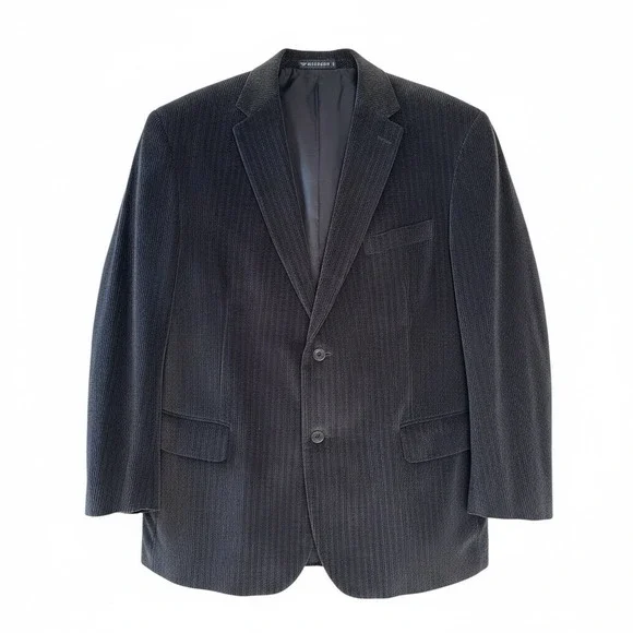 Vintage Dockers‎ Black Corduroy Blazer 48R Double Breasted Lined Sport Jacket L