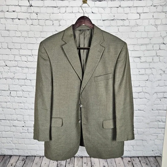 H.W.‎ Rosenblum Jack Victor Cashmere Blazer 45S Green Sport Coat Union Made...