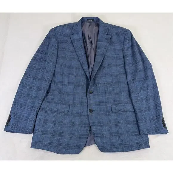 Lauren RALPH LAUREN Mens Blazer Blue & Brown Plaid Size 46L Benefits Charity