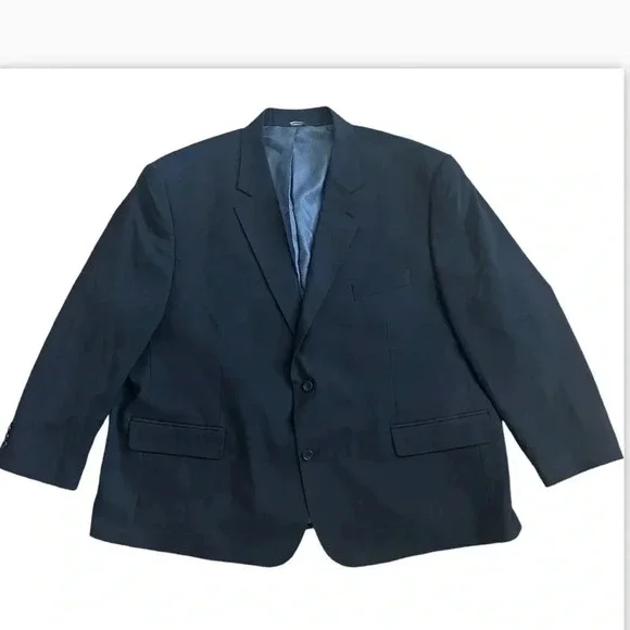 GS Perfect Fit Blazer Jacket Sport Suit Coat Men's Size 54 PR Navy Wool Blend