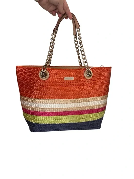 Kate Spade New York Chelsea Market Striped Multi Color Tote Bag EUC
