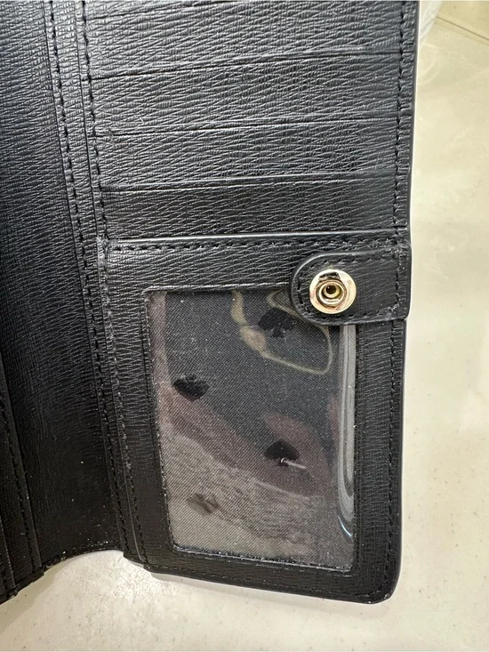Kate Spade New York Black Pebbled Leather Continental Zip Wallet
