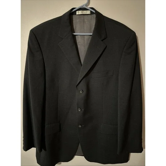 John W Nordstrom Men's Suit Jacket 44R38 Canada Gray Wool Blazer Dark Gray‎