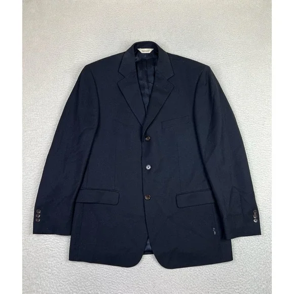 Pronto Uomo Blazer Mens 42 Regular Navy Reda Super 110s Wool 3 Button Sport Coat