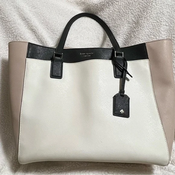 Kate Spade black and white Cameron tote
