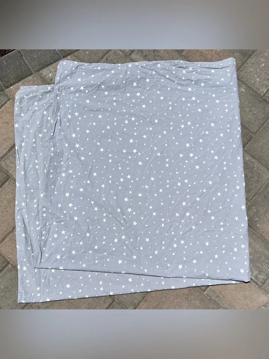 Pottery Barn Teen Gray Star Duvet Cover Full/Queen 100% Organic Cotton Stars