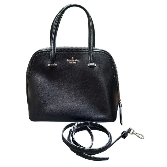 Kate Spade New York Sadie Black Dome Crossbody Satchel Classic Bag Black W/Strap