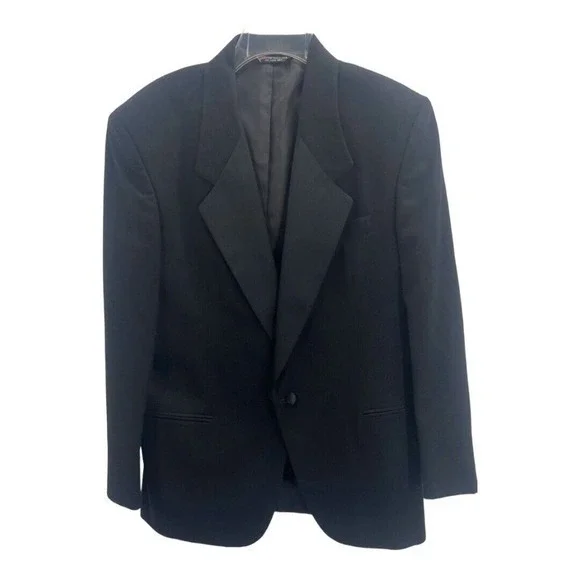 Raffinati Gold Formal Black‎ Tuxedo Style Jacket Polyester Made In USA 39 S