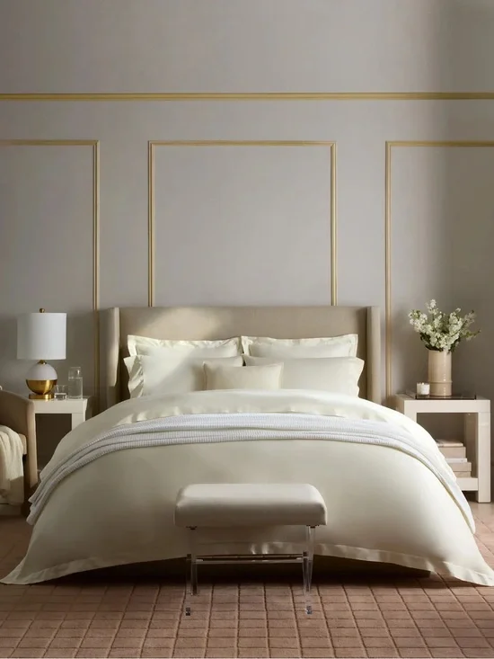 New Quince Signature Giza Cotton Sateen Duvet Cover Set King/CalKing -Ivory $174