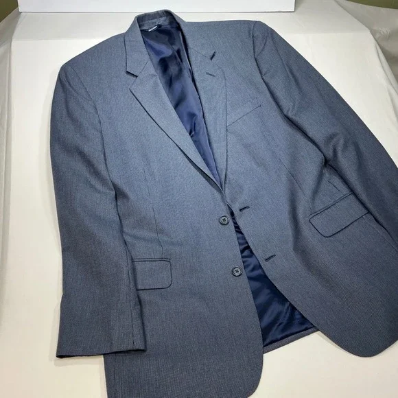 Croft & Barrow Men's 44L Blue‎ Patterned Classic Fit Blazer Sport Coat Jacket