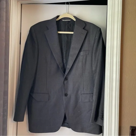 Canali Made In Italy Men Suit Jacket 100% Wool Size 50R *READ*