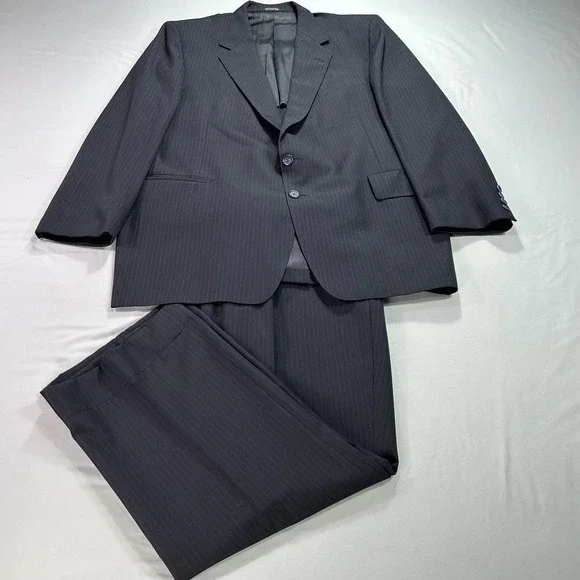 Christian Brooks‎ Suit Mens 44L Pinstripe Wool Blend Blazer Pants 42x26