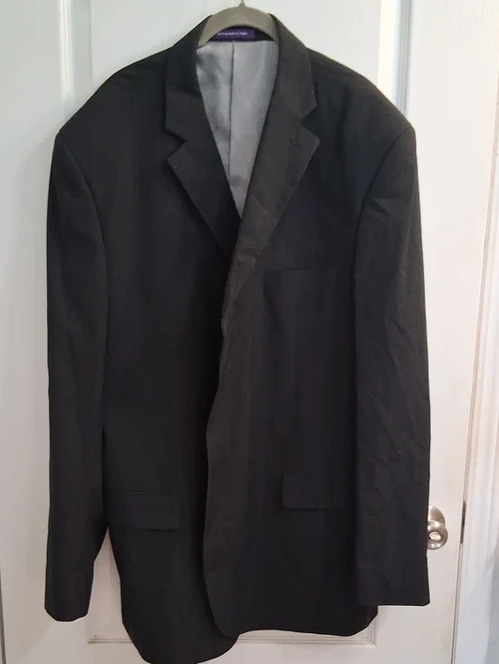 Men's Black Single-Breasted Suit Jacket - Tailored Work Blazer