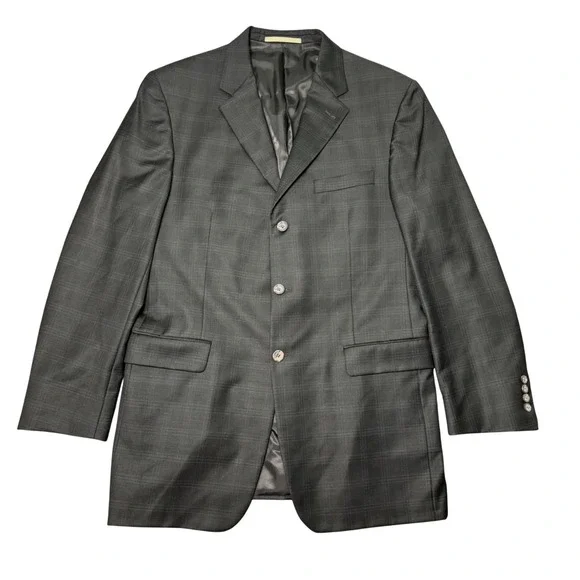 Burberry London Kensington Wool Plaid Men's Sport Coat Size 42L Blazer