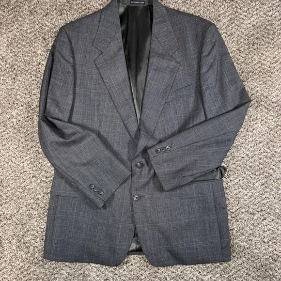 Vintage Balmain Grey Glen Plaid Blazer Jacket 42R Mens Sport Coat *PLEASE READ*