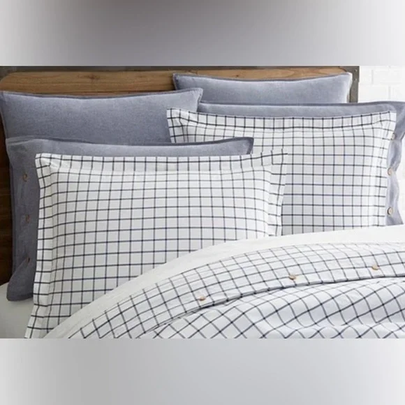 Cremieux Maxwell Plaid Duvet Set, King, Blue & White, 1 Duvet Cover & 2 Shams,…