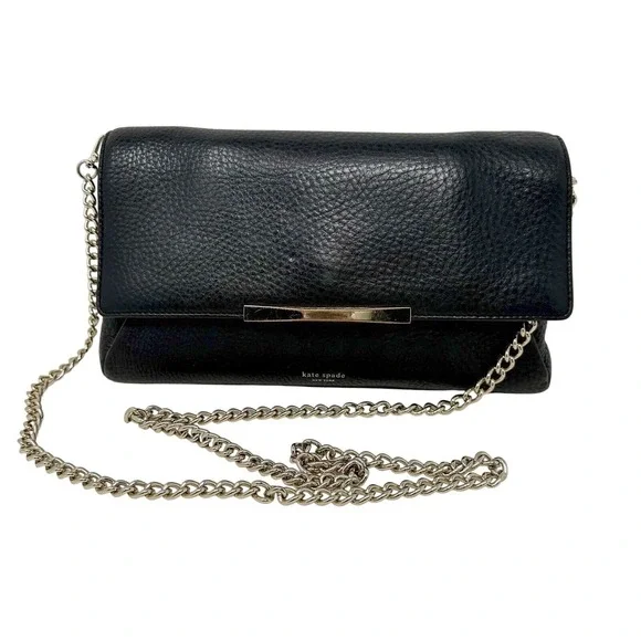 Kate Spade Pebbled Leather Crossbody Clutch Black
