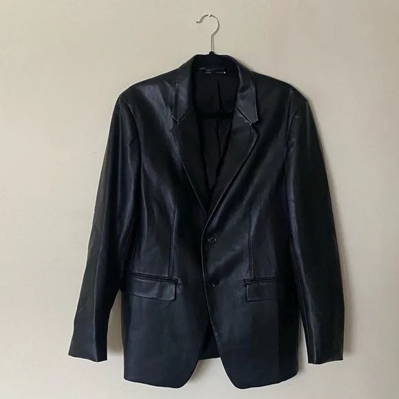 Zara Faux Leather Blazer