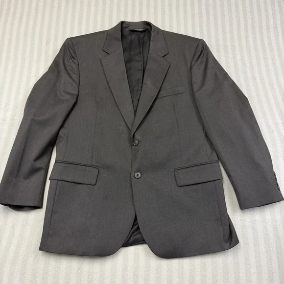Jos A Bank Suit Jacket Mens 42SH Black Wool Travelers Collection‎