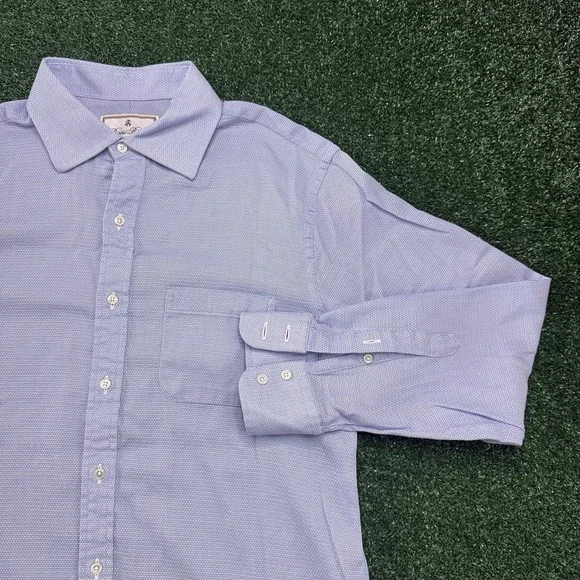 Brooks Brothers Thomas Mason Luxury Men's Dress Shirt Blue Size 16 34 Regent Fit