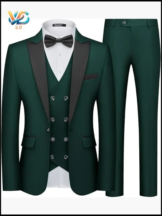 Slim Fit 3 Piece Tuxedo Suit Set Prom Wedding Party