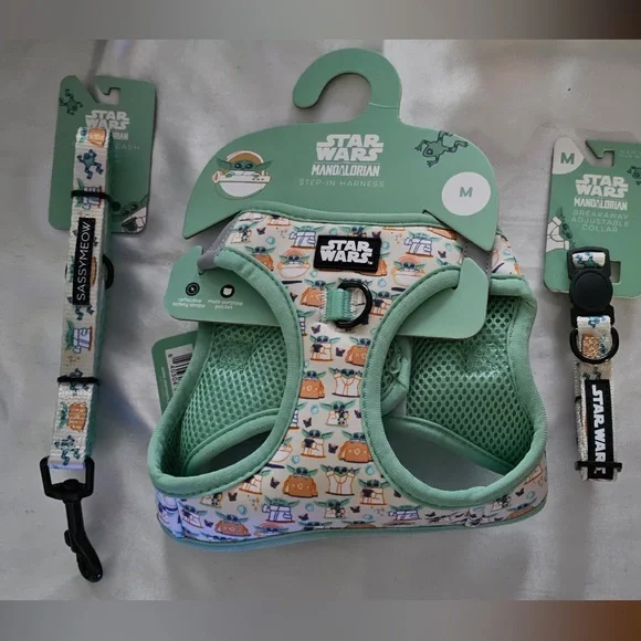 Sassy Meow Star Wars The Mandalorian Harness, Collar and Leash Set (M)