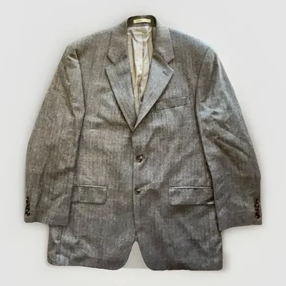 Lauren Ralph Lauren Lambswool Blazer Men's Size 40R Brown Herringbone Two Button