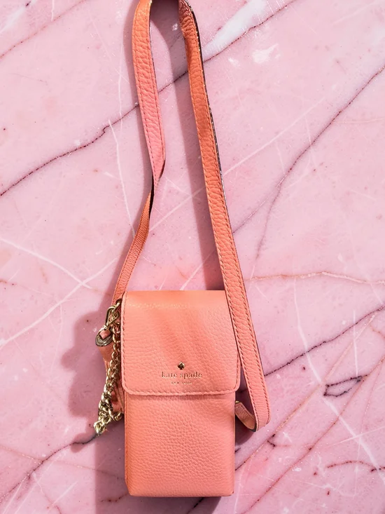 Kate Spade Leather Coral Phone Crossbody Wallet