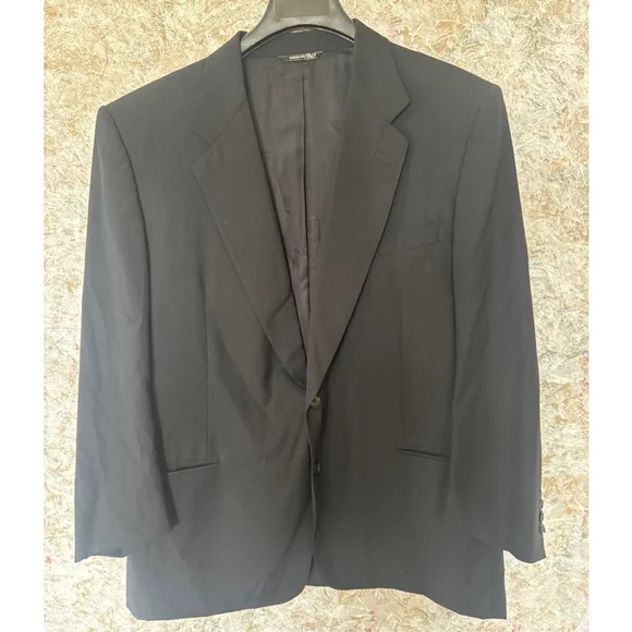 Lanvin Men's Black Pure Wool Blazer 56R