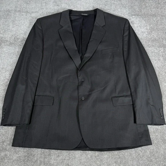 Jos A Bank Blazer Men's 52R Black Wool‎ Two Button Travelers Collection Jacket