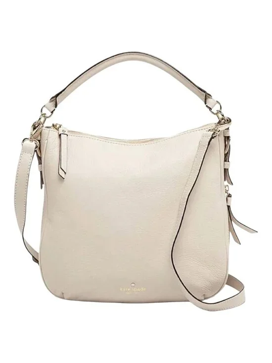 Kate Spade Cobble Hill Small Ella Hobo Bag Crossbody Strap Cream Pebbled Leather