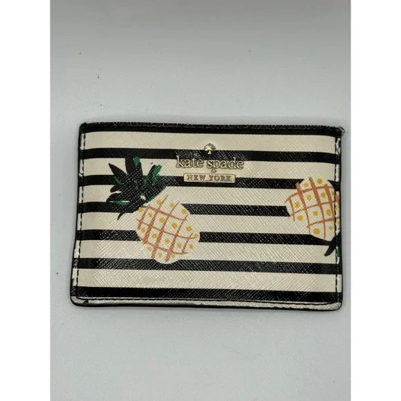 Kate Spade New York Card Holder Stripe‎ Pineapple Credit Card Case