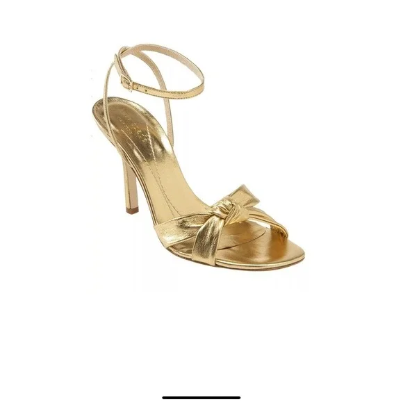 KATE SPADE NEW YORK Women's Gold Leather‎ Strappy Loupe Sandals Size 7