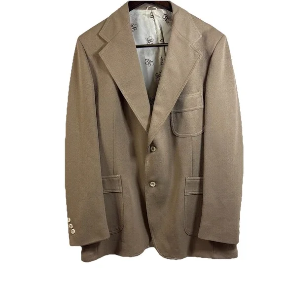 Levi's Panatela Beige Sport Coat Blazer 44R Vintage 90s 22