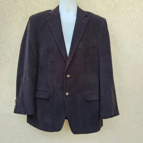 RALPH LAUREN Men's Sport Coat Size 42R Black Corduroy Preppy Paisley Blazer