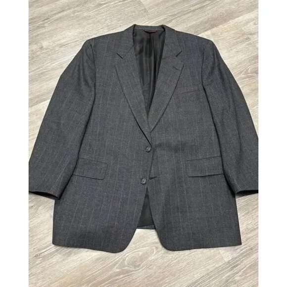 Hart Schaffner Marx‎ Men's Size 40 R Gray Wool Blazer Sport Coat 2 Button USA