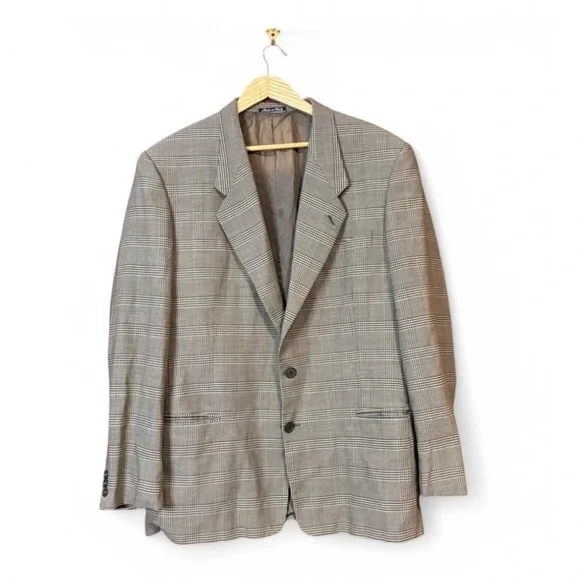 VTG Giorgio Armani Le Collezioni Blazer 42L Wool Blend Oversized Y2K Academia
