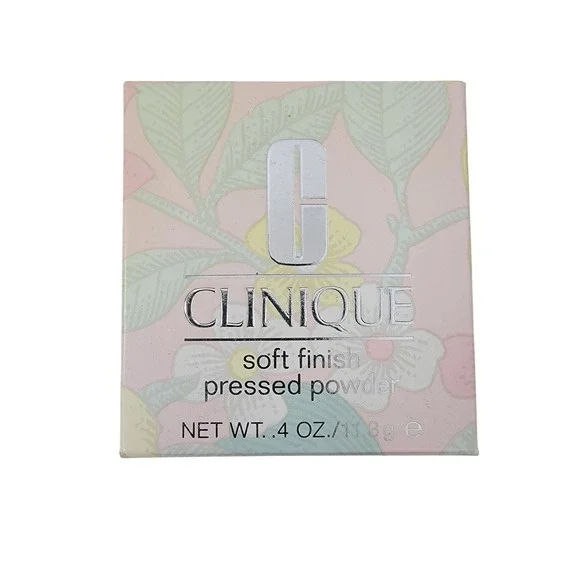 Clinique‎ Soft Finish Pressed Powder Soft Vanilla Green Marble Mirror Compact
