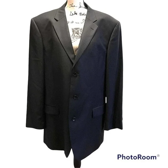 Emanuel Ungaro Suit Jacket Blazer Sport Coat Navy Blue Size 46R formal office