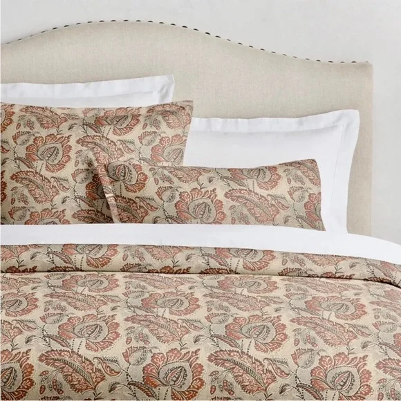 Pottery Barn Dottie Kalamkari Duvet Cover Full/Queen Palampore Floral Red Tan PB