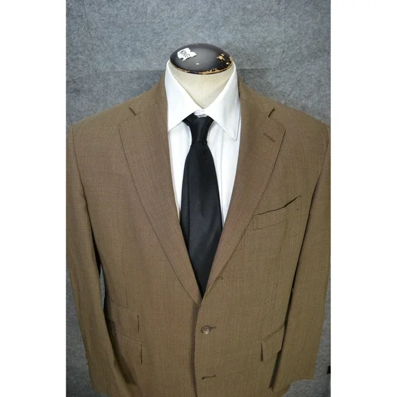 VTG Polo Ralph Lauren‎ Blazer Mens 41 Brown Wool Blend Sport Coat Jacket USA