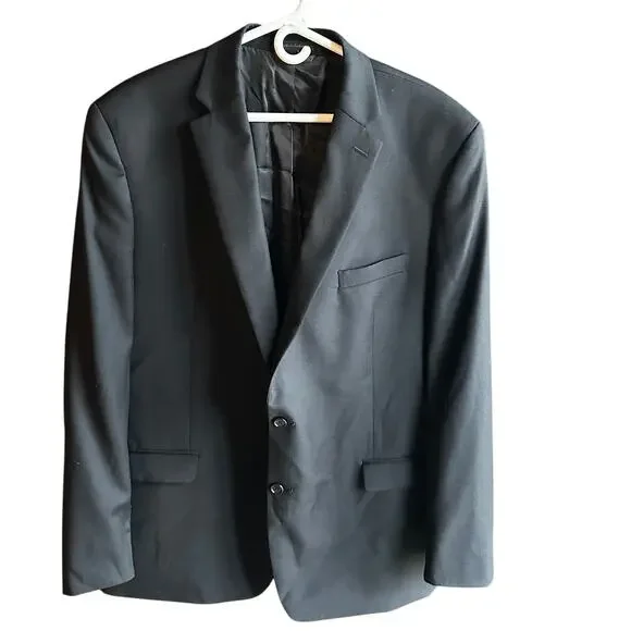 Lauren Ralph Lauren Men's Blazer Sport Coat Jacket Wool 2 Button Black 46L Long