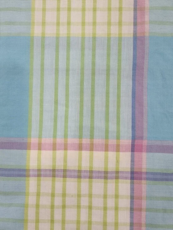 Designers Guild Pastel Plaid Twin/XL Duvet Cover Pink Blue Green Cotton Retro