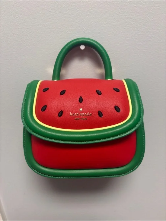 kate spade Red & Green Watermelon Top Handle Bag w/ detachable crossbody strap