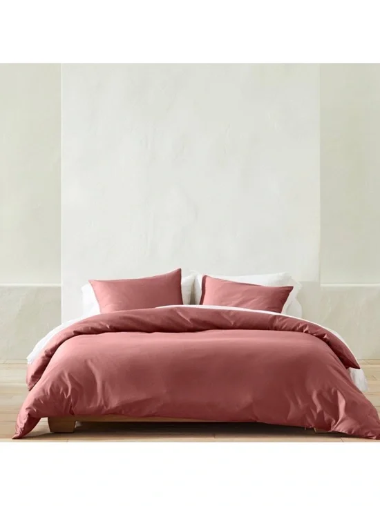 Casaluna King 100% Hemp Duvet Cover Set, Rose