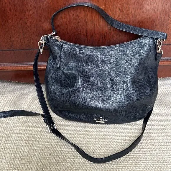Kate Spade Shoulder Bag Purse Black Pebbled Leather J183 PXRU7834 Q393 03/17