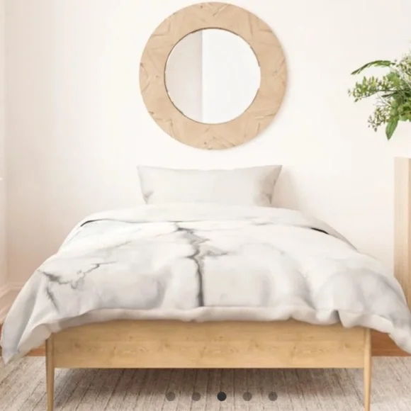 Society6 white marble duvet cover
