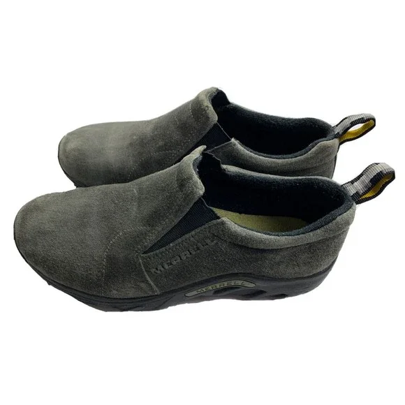 Merrell Comfort Kids Shoes Jungle Moc Slip on Green Suede US Youth 5 US 5.5M