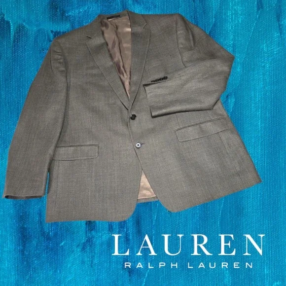 Lauren Ralph Lauren Men's LRL Silk Wool 2‎ Button Blazer Sport Coat Brown 46 R