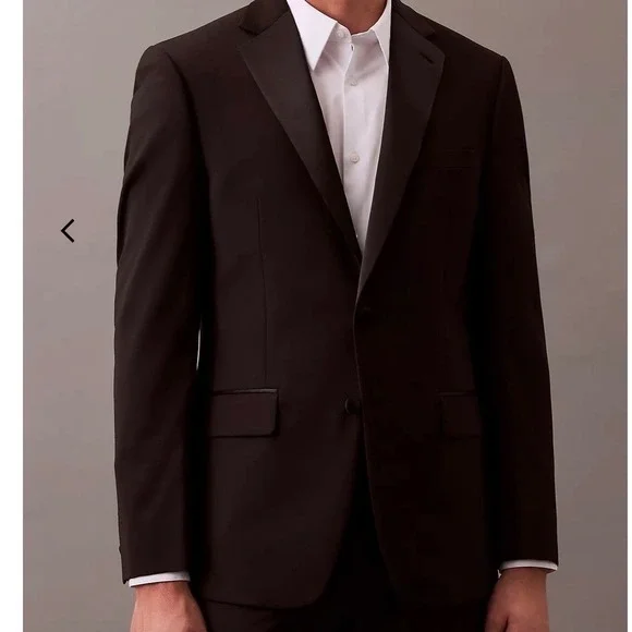 Calvin Klein Slim Fit Infinite Stretch‎ Black Tuxedo Jacket Wool Blend 42S 0809